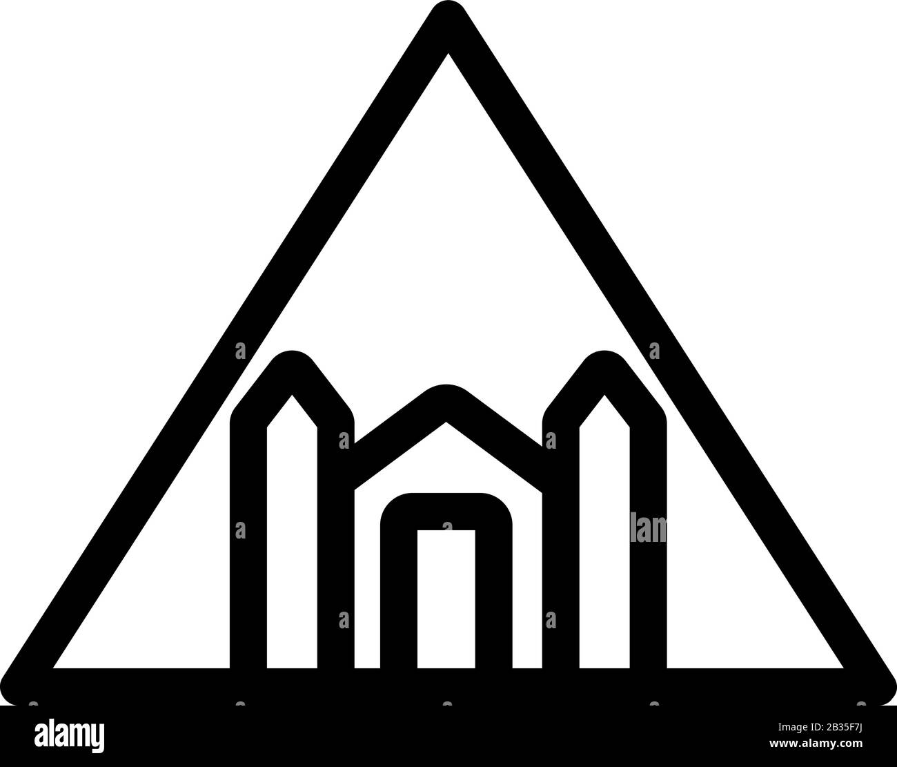 Egypt pyramid icon vector. Isolated contour symbol illustration Stock ...