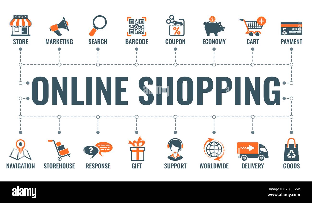 Internet Shopping Banner Stock Vector