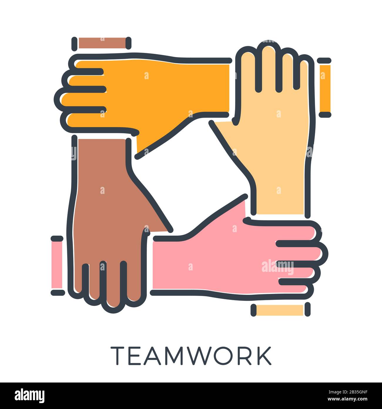 Teamwork or Hands Friends Stock Vector