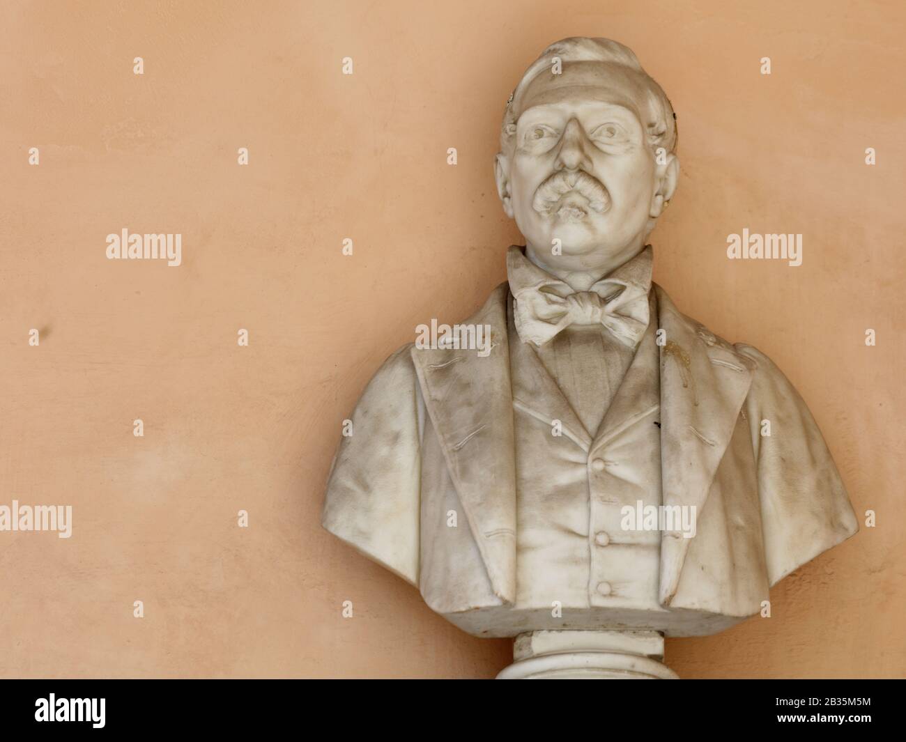 Bust of Lorenzo Pareto in the Palazzo Doria Tursi on via Garibaldi. Stock Photo
