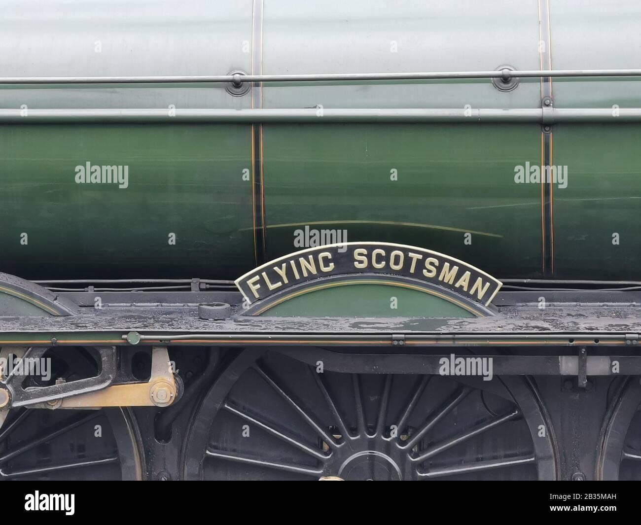 Flying Scotsman Side image with name plate Stock Photo