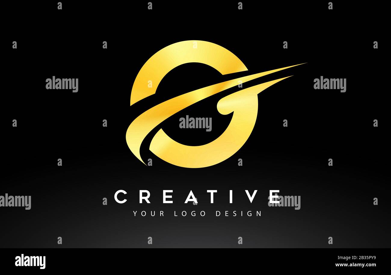 Creative O Letter Logo Design with Swoosh Icon Vector Illustration ...