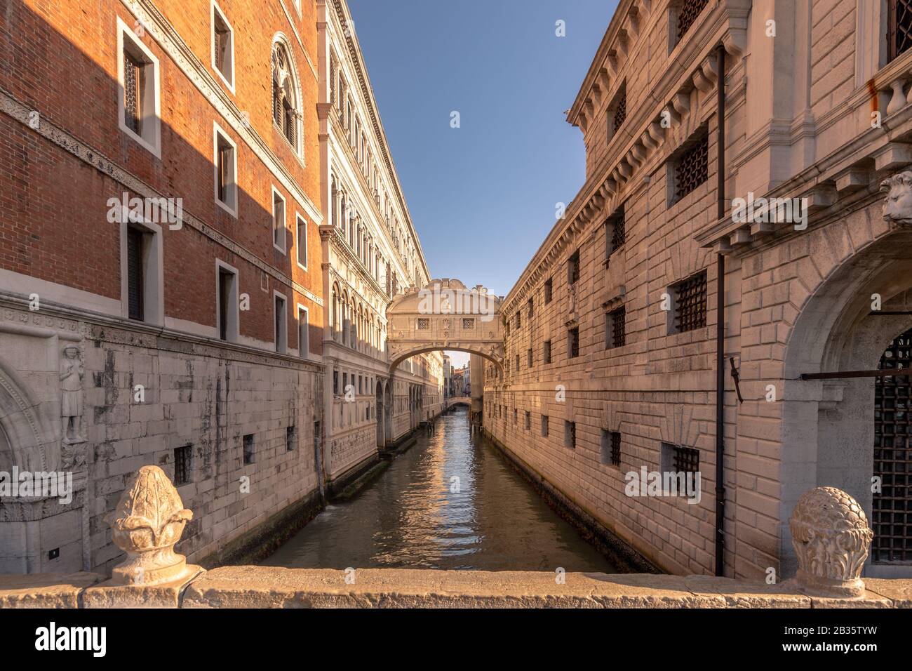 VENICE, VENETO - ITALY - JULY 16 2018: Famous Bridge of Sighs, Ponte dei Sospiri, in Venice during daytime. Stock Photo