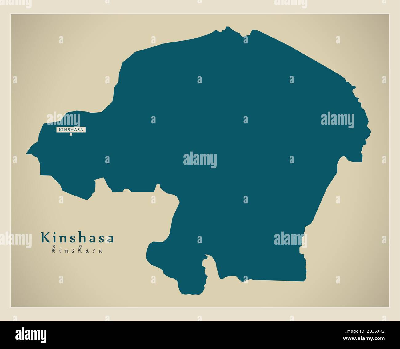 Modern Map - Kinshasa province map of DR Congo Stock Vector