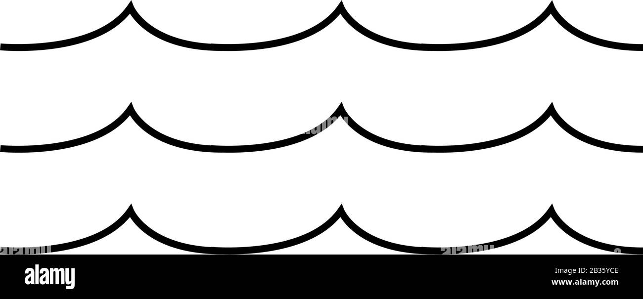 sea wave icon illustrated in vector on white background Stock Vector ...