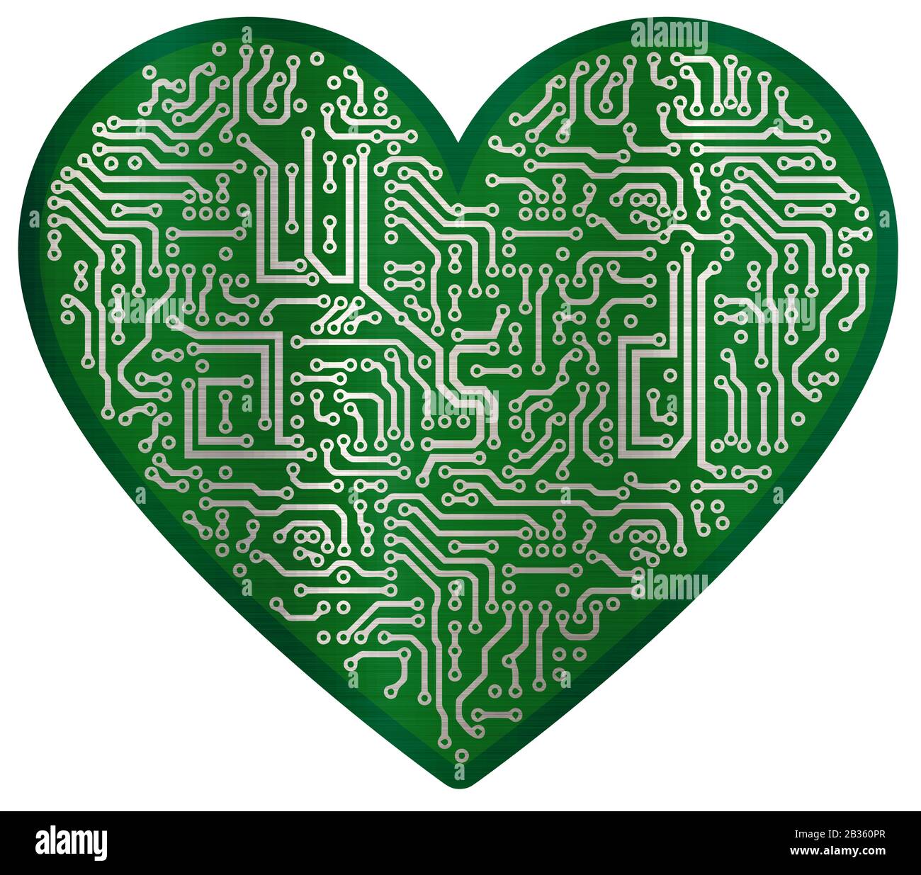 tech circuity electronic heart shape connection board metallic