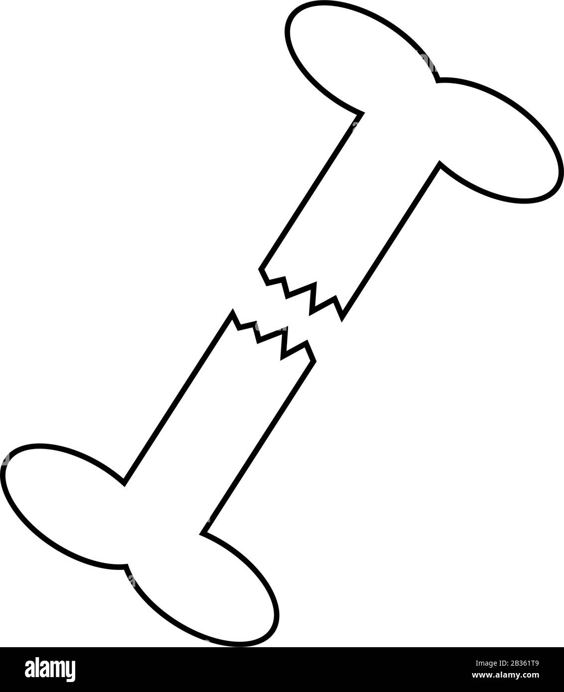 broken bone icon illustrated on white background Stock Vector Image ...