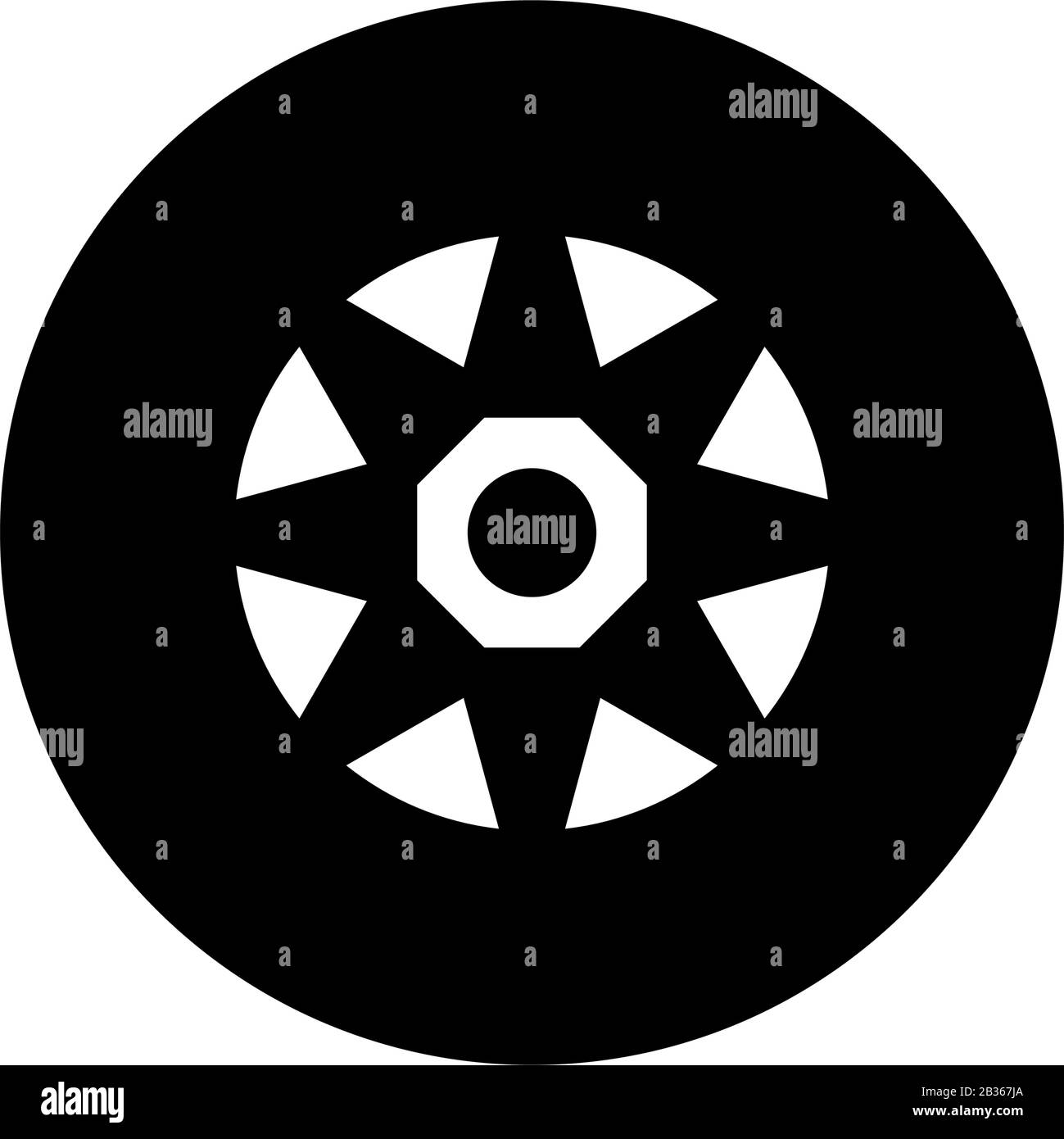 car wheel icon illustrated in vector on white background Stock Vector ...