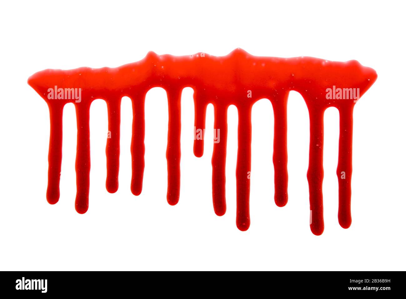 Dripping blood isolated on white with clipping path Stock Photo