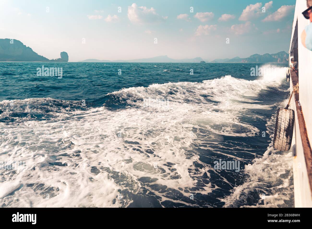 On the boat travel to the islands, clear skies and sea Stock Photo - Alamy
