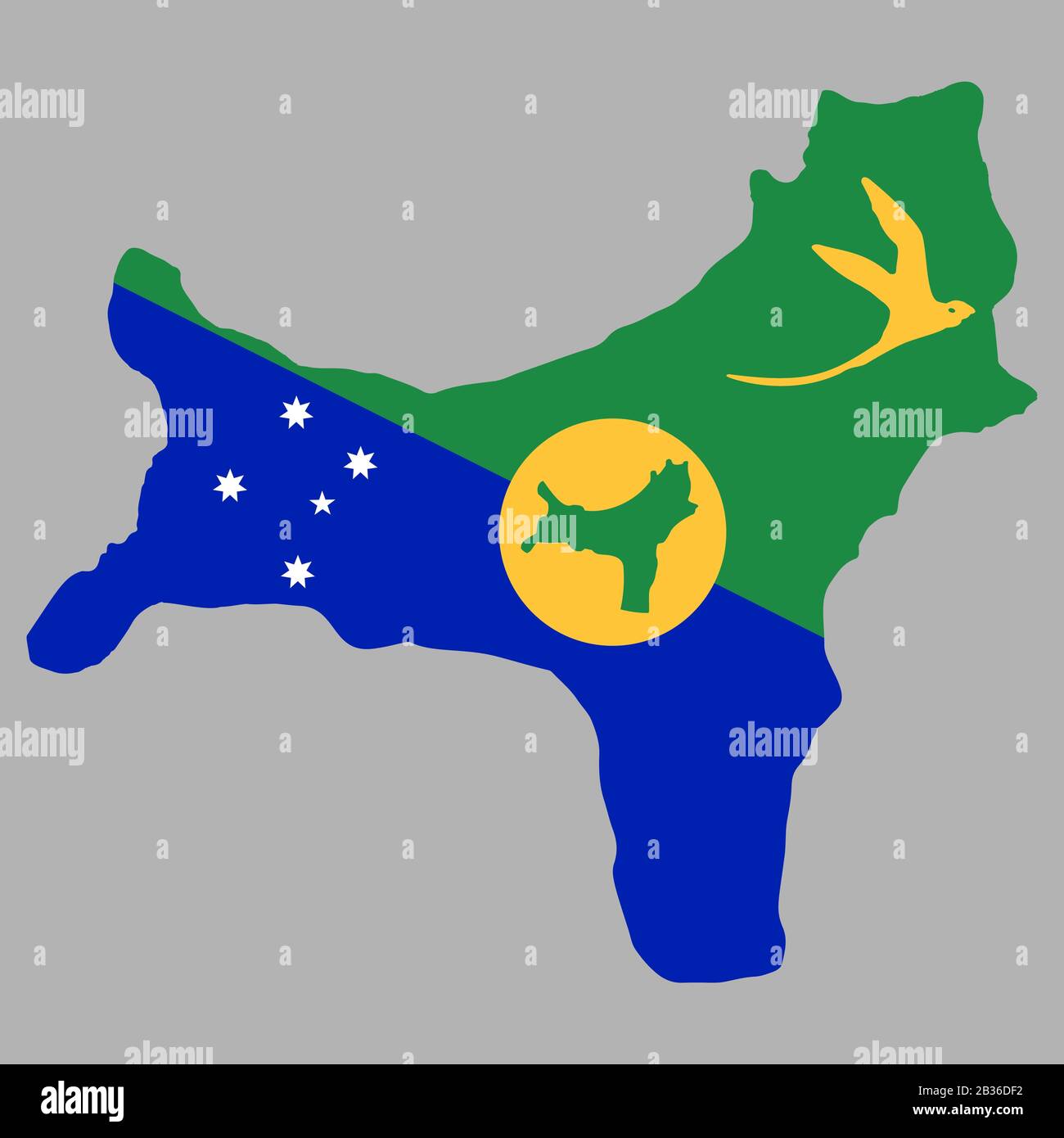 Christmas island map flag vector Stock Vector