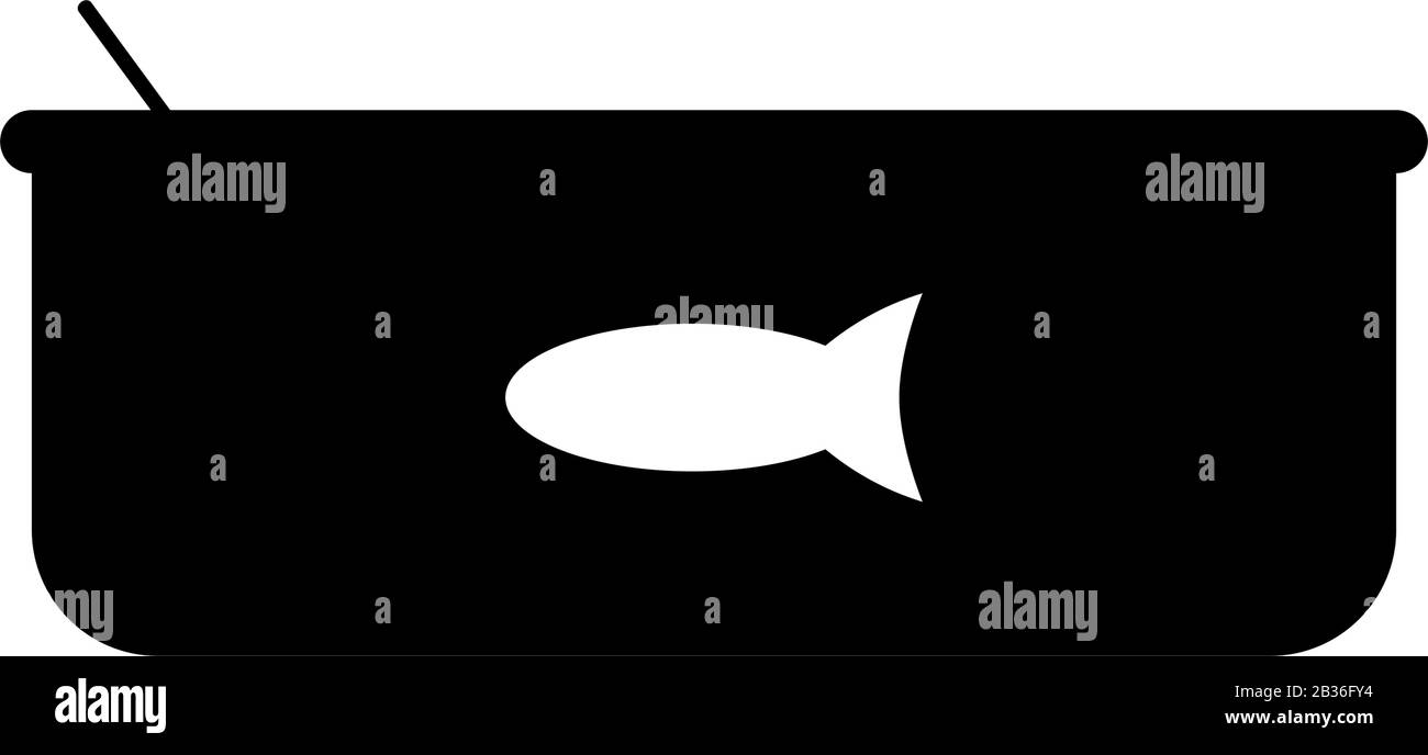 tuna can icon illustrated in vector on white background Stock Vector