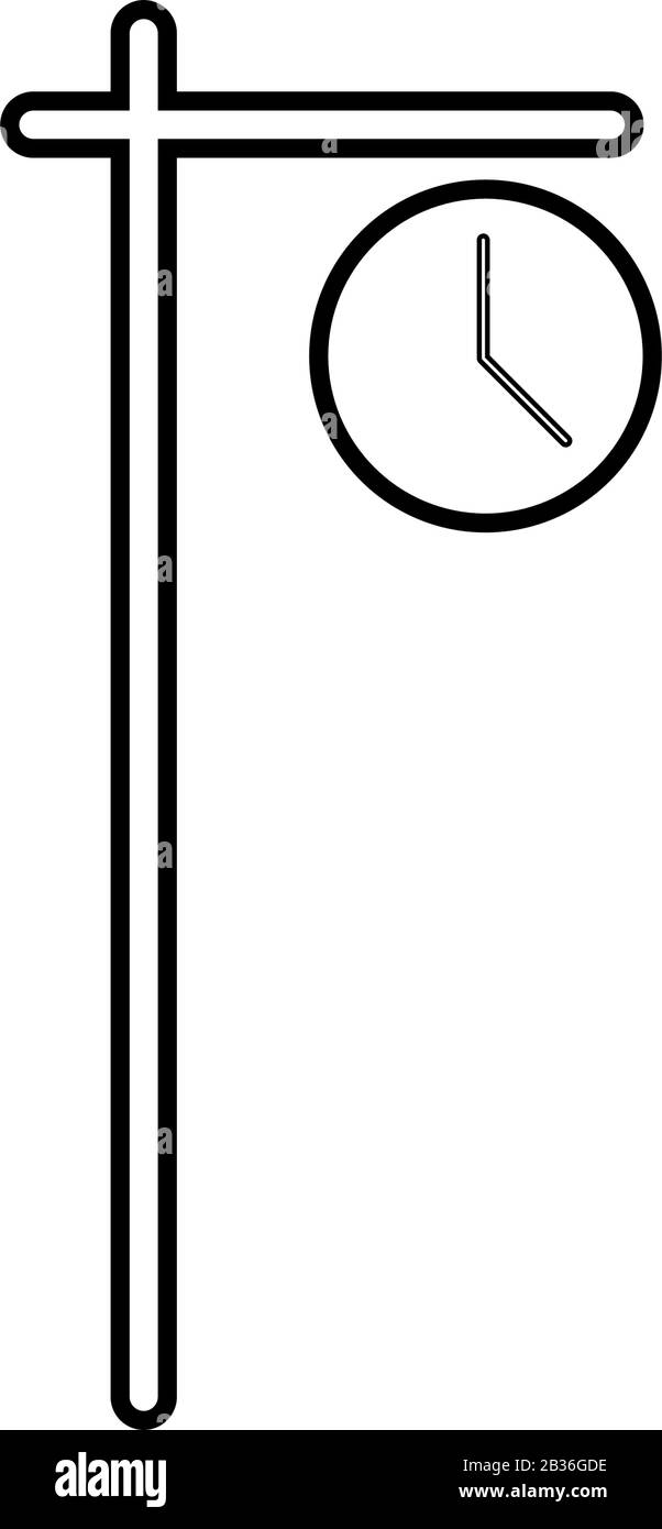 station clock icon illustrated in vector on white background Stock Vector