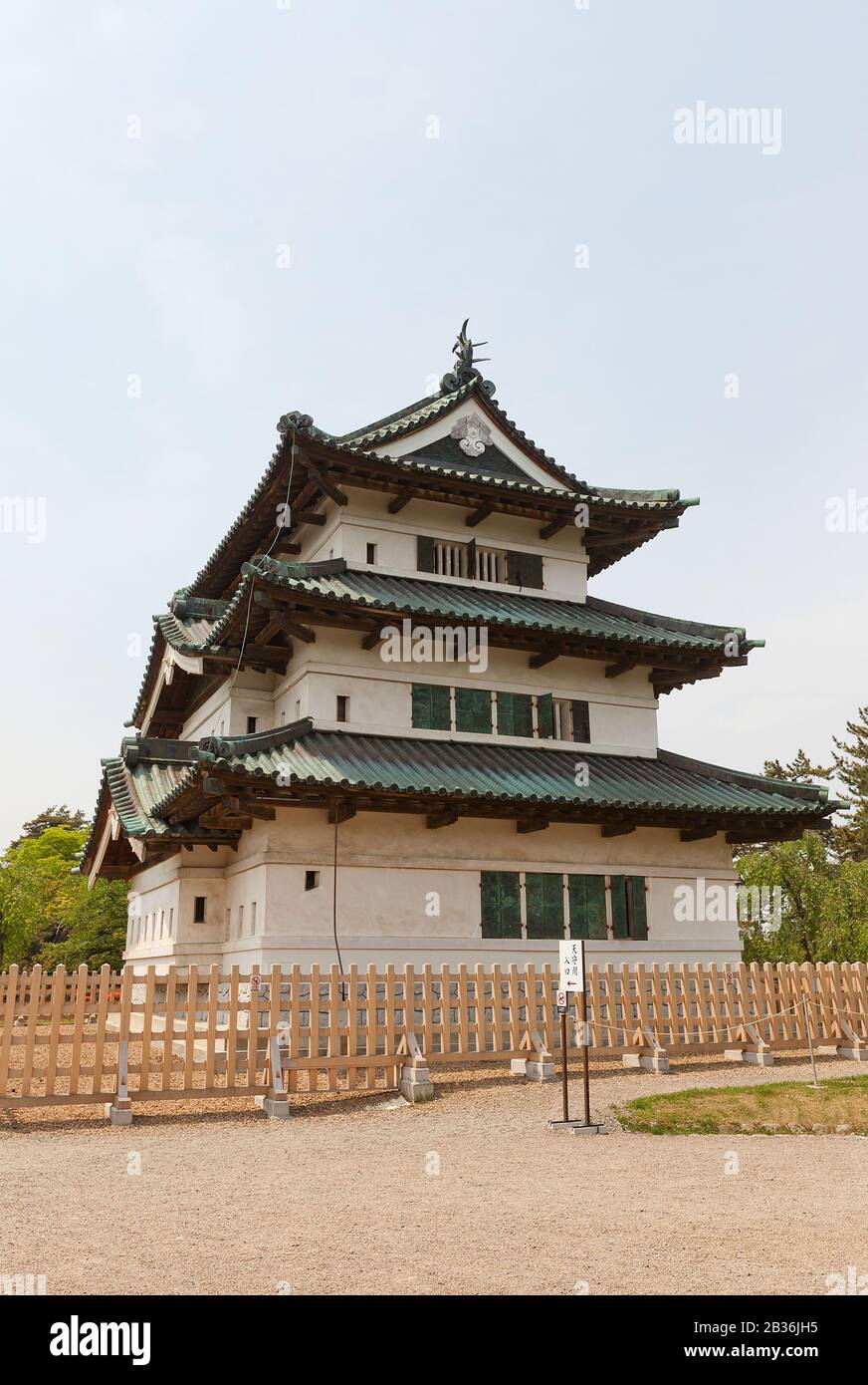 Main keep (donjon) of Hirosaki Castle. Was erected by Tsugaru Nobuhira in 1611, reconstructed in 1810, Important Cultural Property of Japan Stock Photo