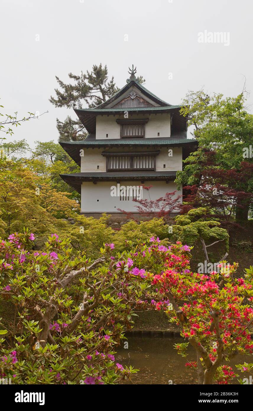 Ushitora Turret of Hirosaki Castle. Important Cultural Property of Japan Stock Photo