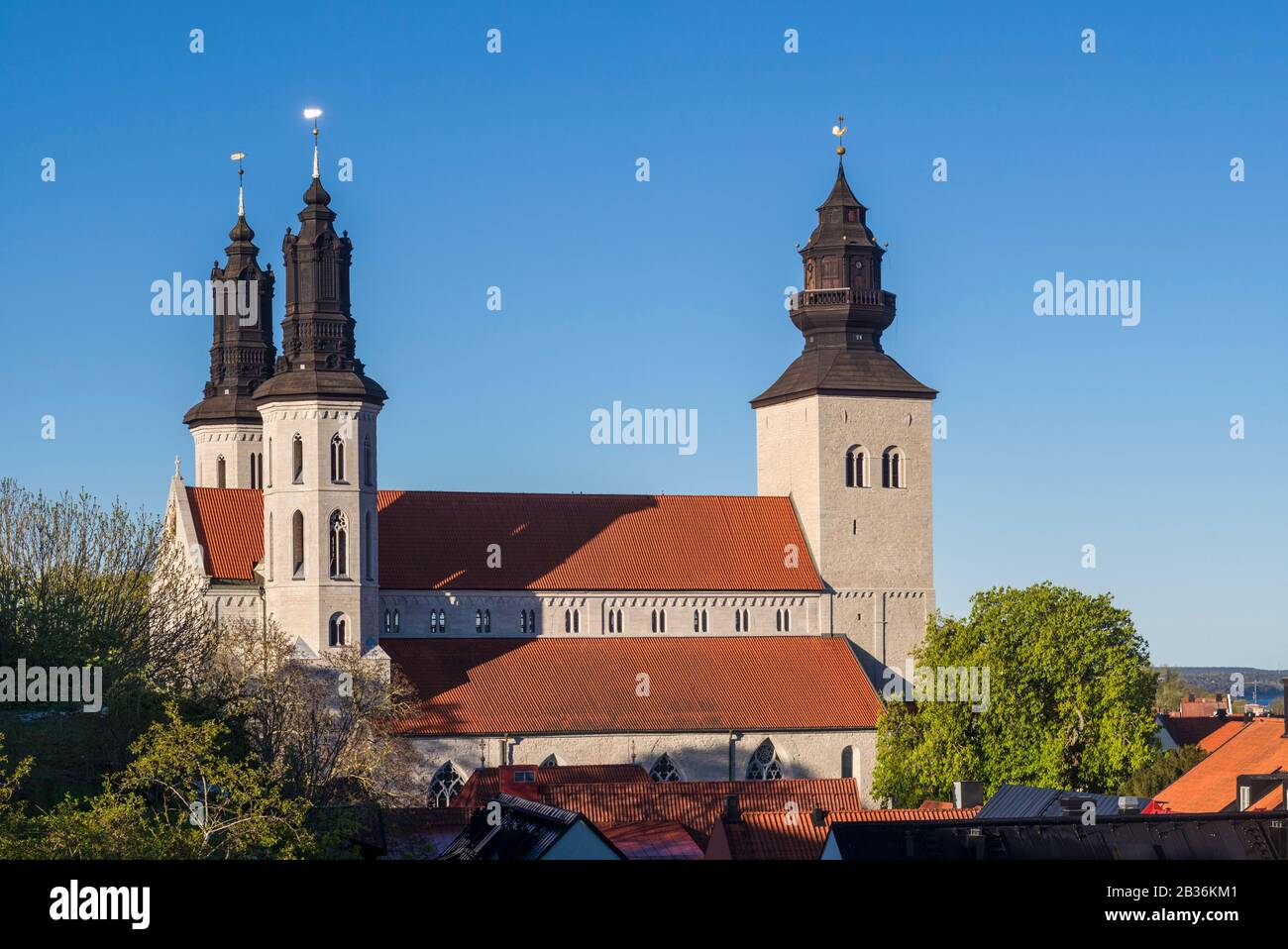 Sweden, Gotland Island, Visby, Visby Sankta Maria domkyrka cathedral, 12th century, exterior Stock Photo