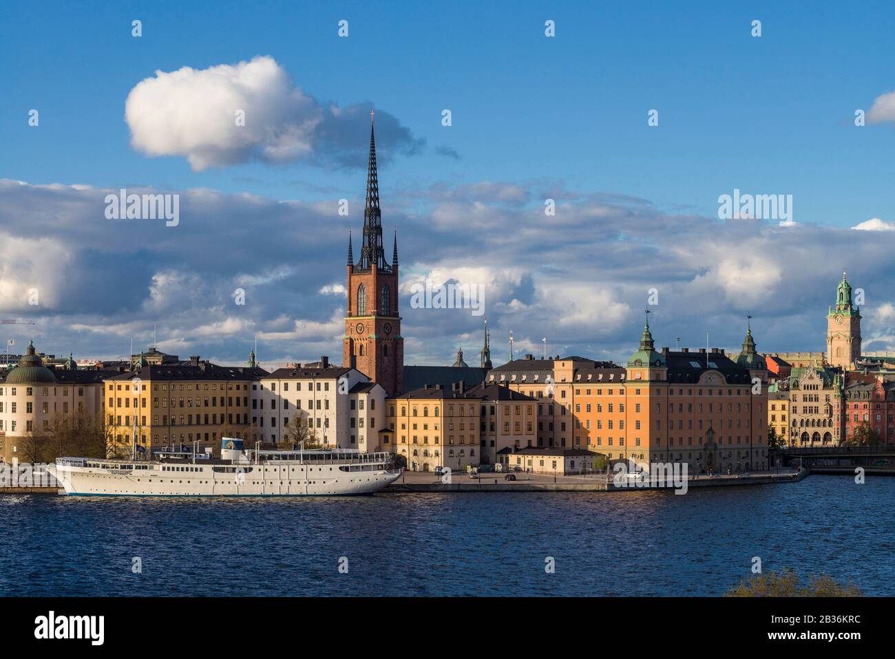 Sweden, Stockholm, Gamla Stan, Old Town, Riddarholmskyrkan church and skyline Stock Photo