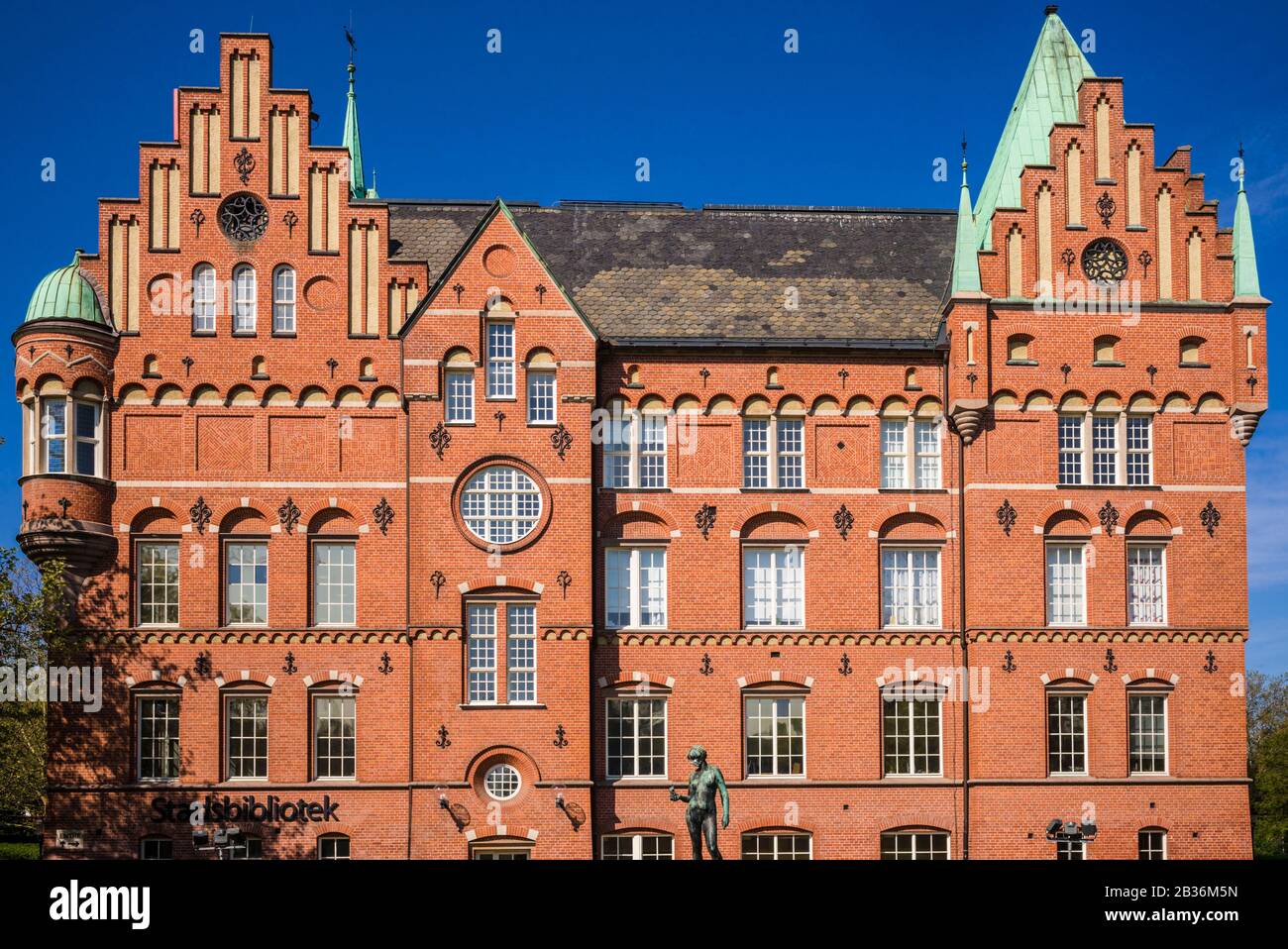 Sweden, Scania, Malmo, City Library, old building exterior Stock Photo