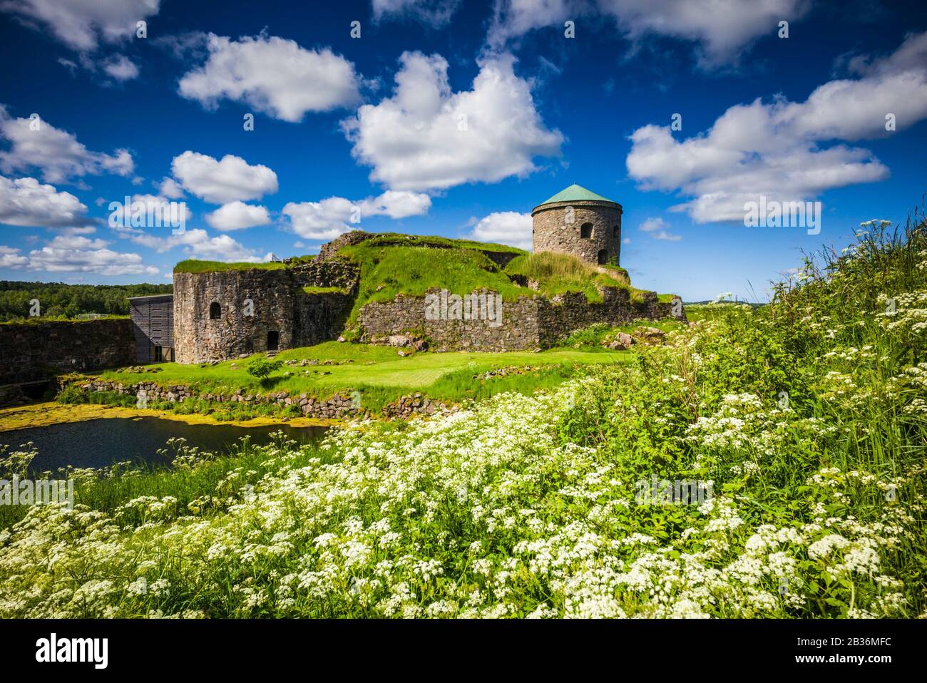 Sweden, Bohuslan, Kungalv, 14th century midieval fortress, Bohus Fastning Stock Photo