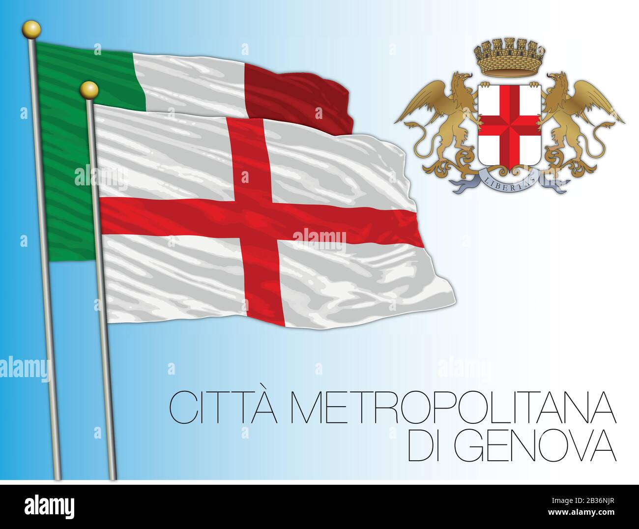 Italy Genoa City 5'x3' Flag 