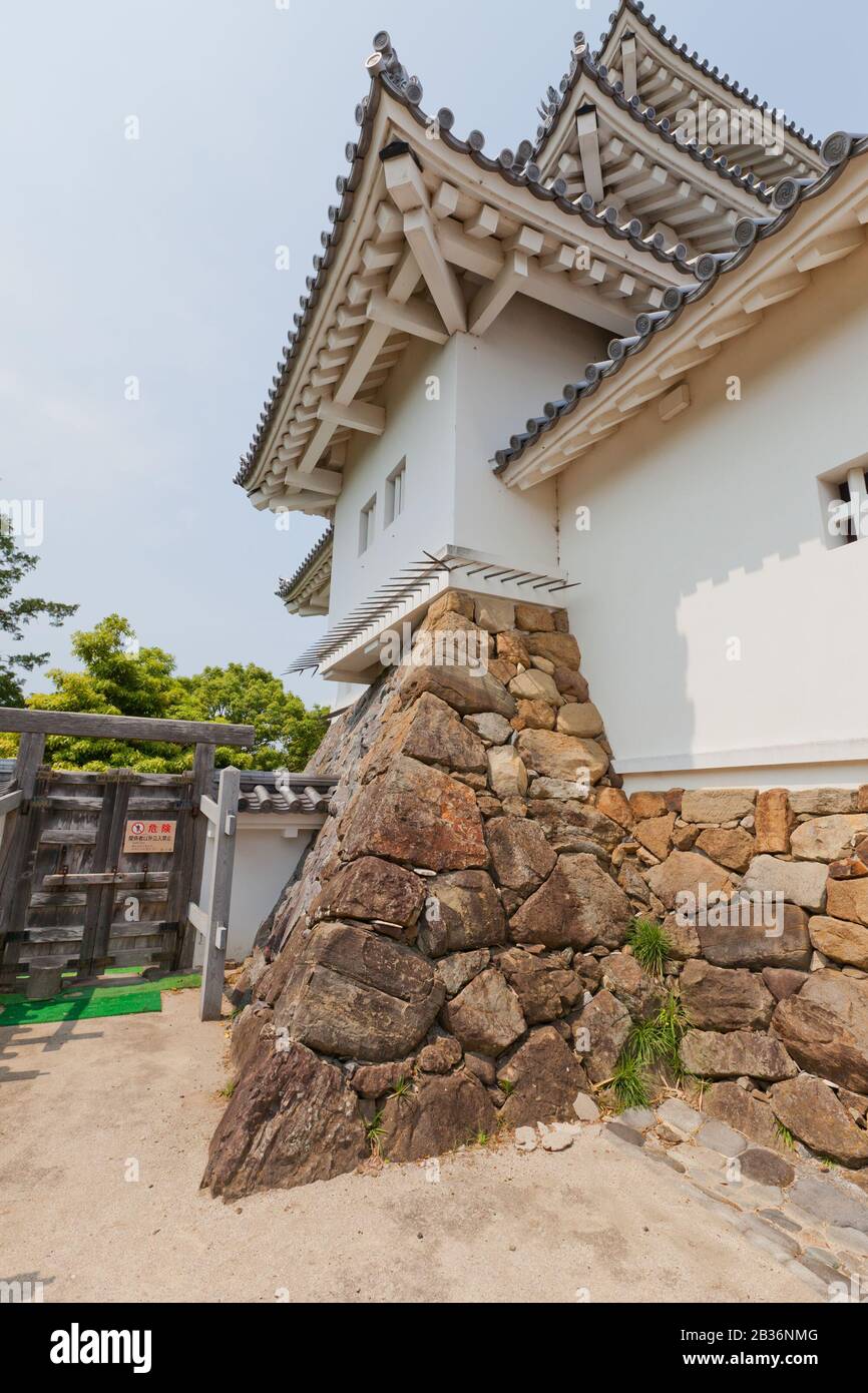 Part of reconstructed Main Keep (donjon) of Kakegawa Castle, Japan. Castle was founded in 1497 by Asahina Yasuhiro Stock Photo