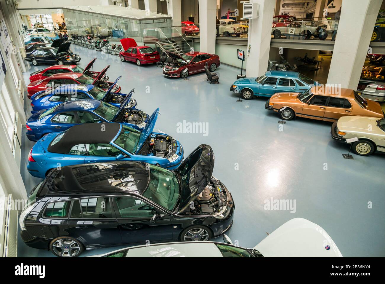 Sweden, Vastragotland, Trollhattan, Saab Car Museum, gallery of late