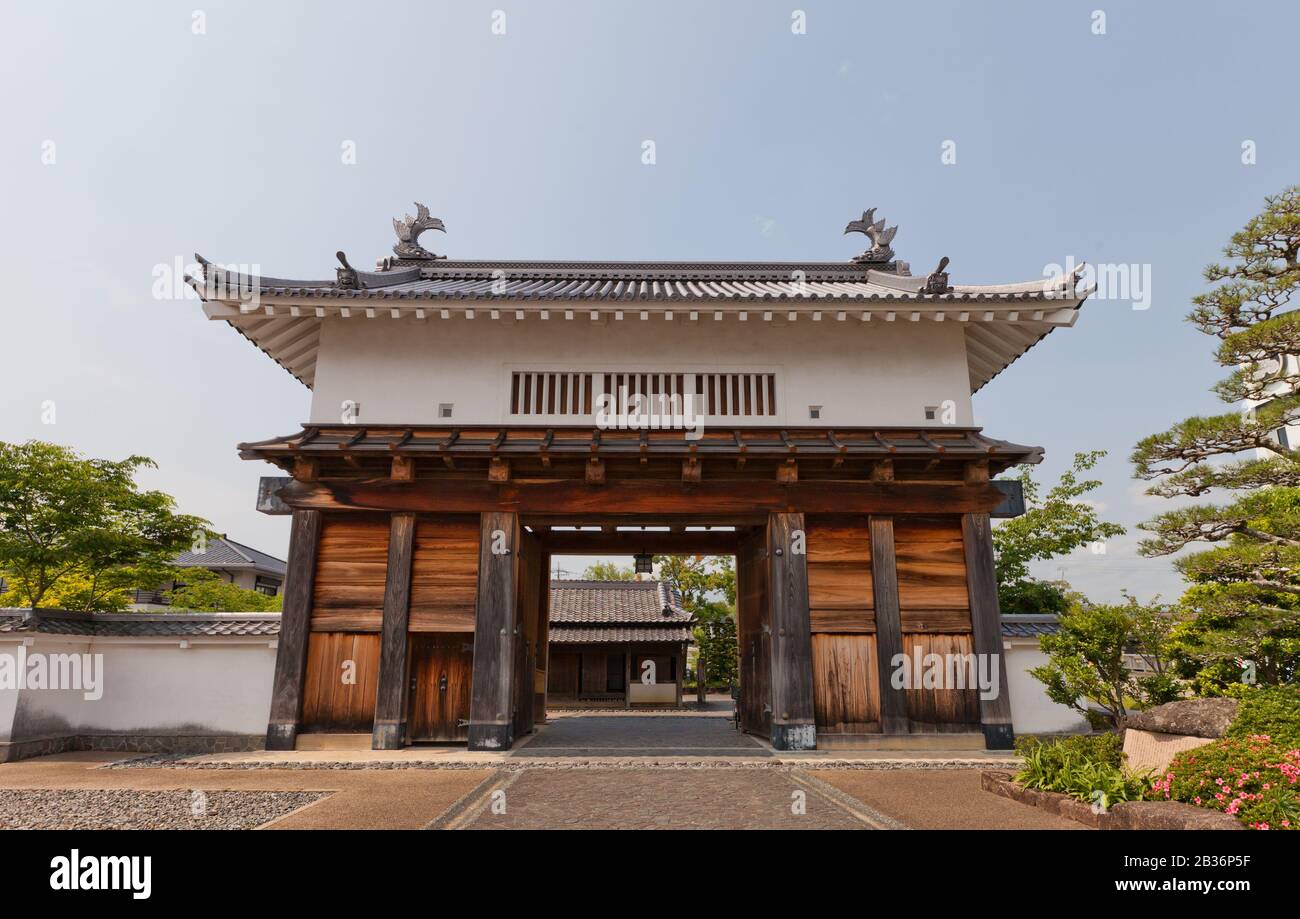 Reconstructed Main Gate (Otemon) of Kakegawa Castle, Japan. Castle was founded in 1497 by Asahina Yasuhiro Stock Photo