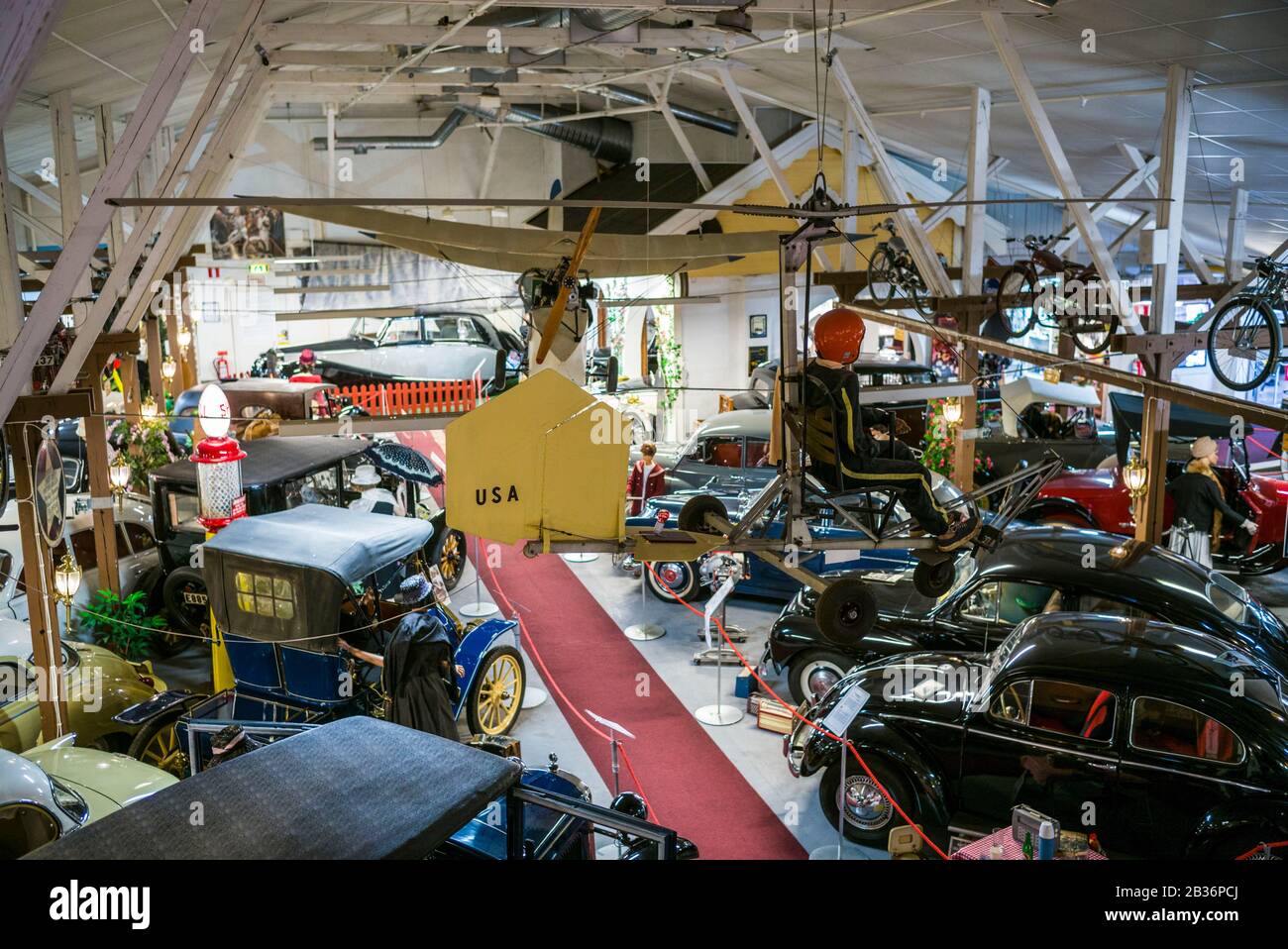 Sweden, Southeast Sweden, Lake Vattern Area, Motala, Motala Motor Museum, antique cars Stock Photo