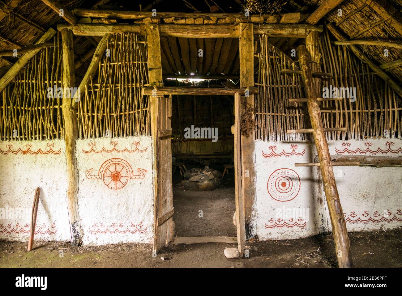 Sweden, Bohuslan, Tanumshede, Vitlycke Museum of the Bronze Age, Bronze Age farm, farmhouse