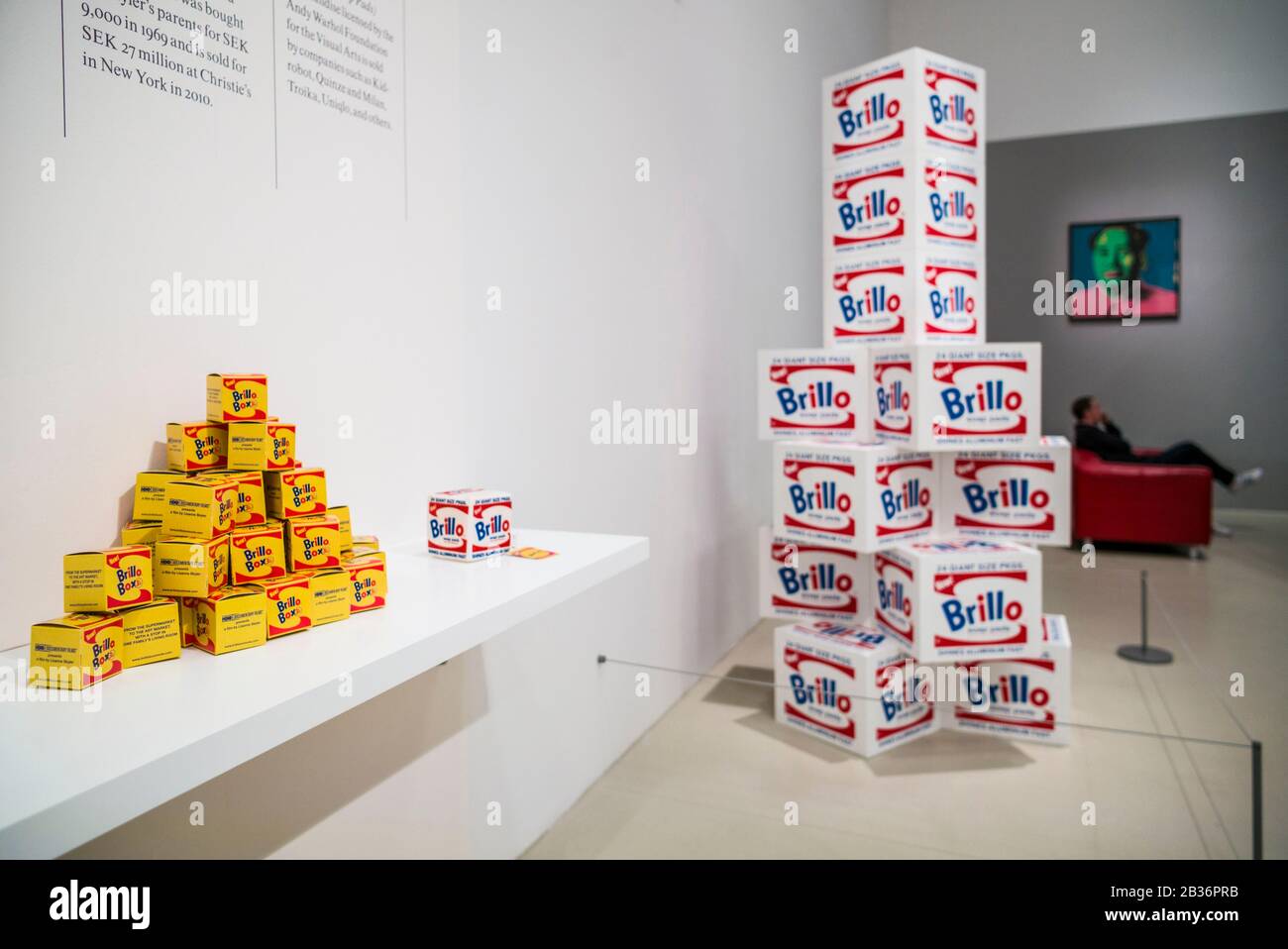 Sweden, Scania, Malmo, Moderna Museet Malmo modern art museum, Andy Warhol  exhibit of pop-art Brillo boxes Stock Photo - Alamy