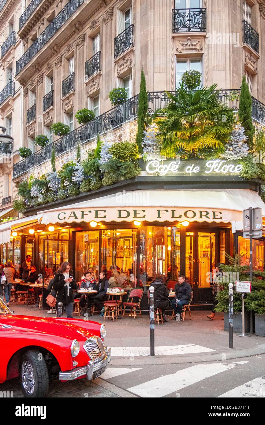 The Famous Cafe De Flore Located In Paris, France. Stock Photo, Picture and  Royalty Free Image. Image 143635835.