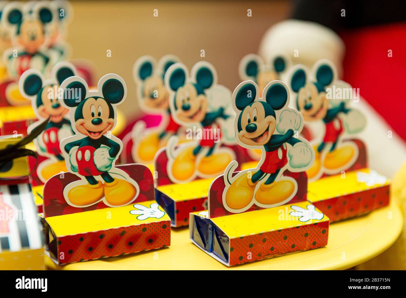 Florianopolis, Brazil - February, 2, 2020: Sweet table decoration in  children's party with Mickey Mouse theme. Reception for birthday party. A  colorfu Stock Photo - Alamy