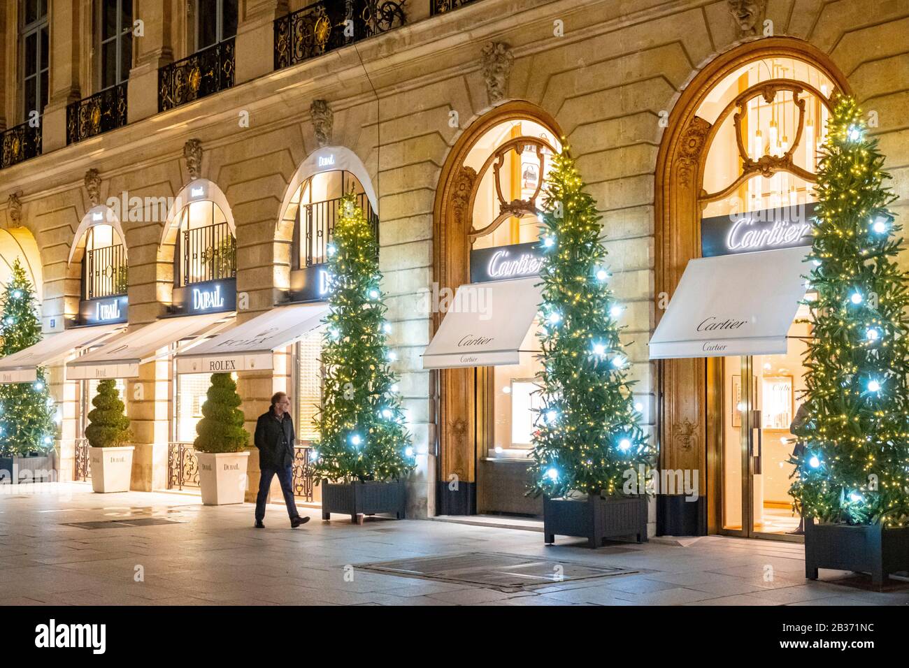 France, Paris, place Vendome, Christmas decoration, the jeweler ...