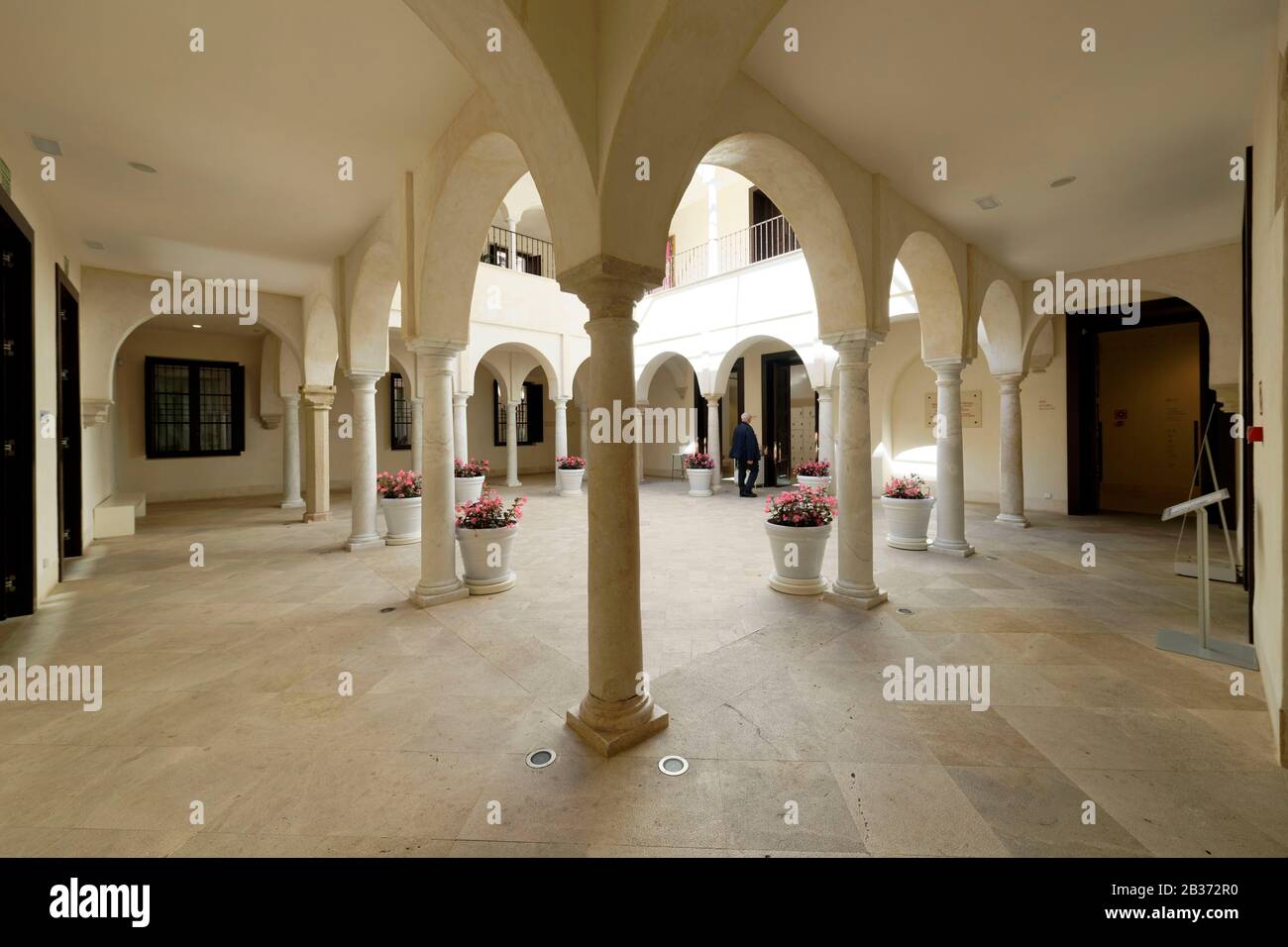 Spain, Andalusia, Costa del Sol, Malaga, the Carmen Thyssen Malaga museum, partly housed in a fully renovated Renaissance palace, the Palacio de Villalon Stock Photo