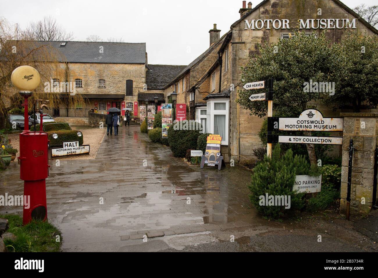 Tourist attractions in Bourton-on-the-Water, the Gloucestershire village is seeing fewer visitors due to fears over the spread of Coronavirus. Stock Photo