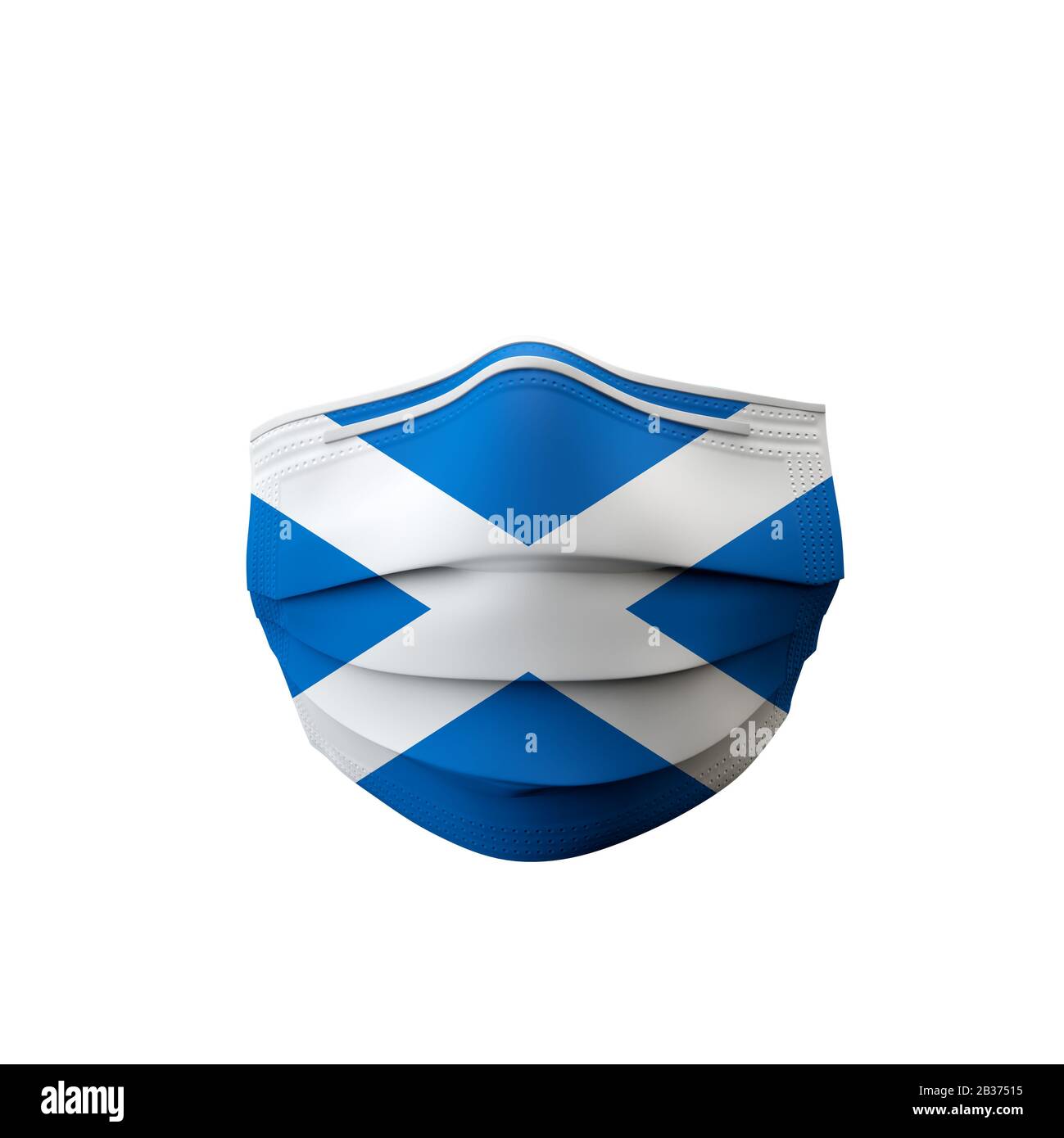 Scotland flag protective medical mask. 3D Rendering Stock Photo Alamy
