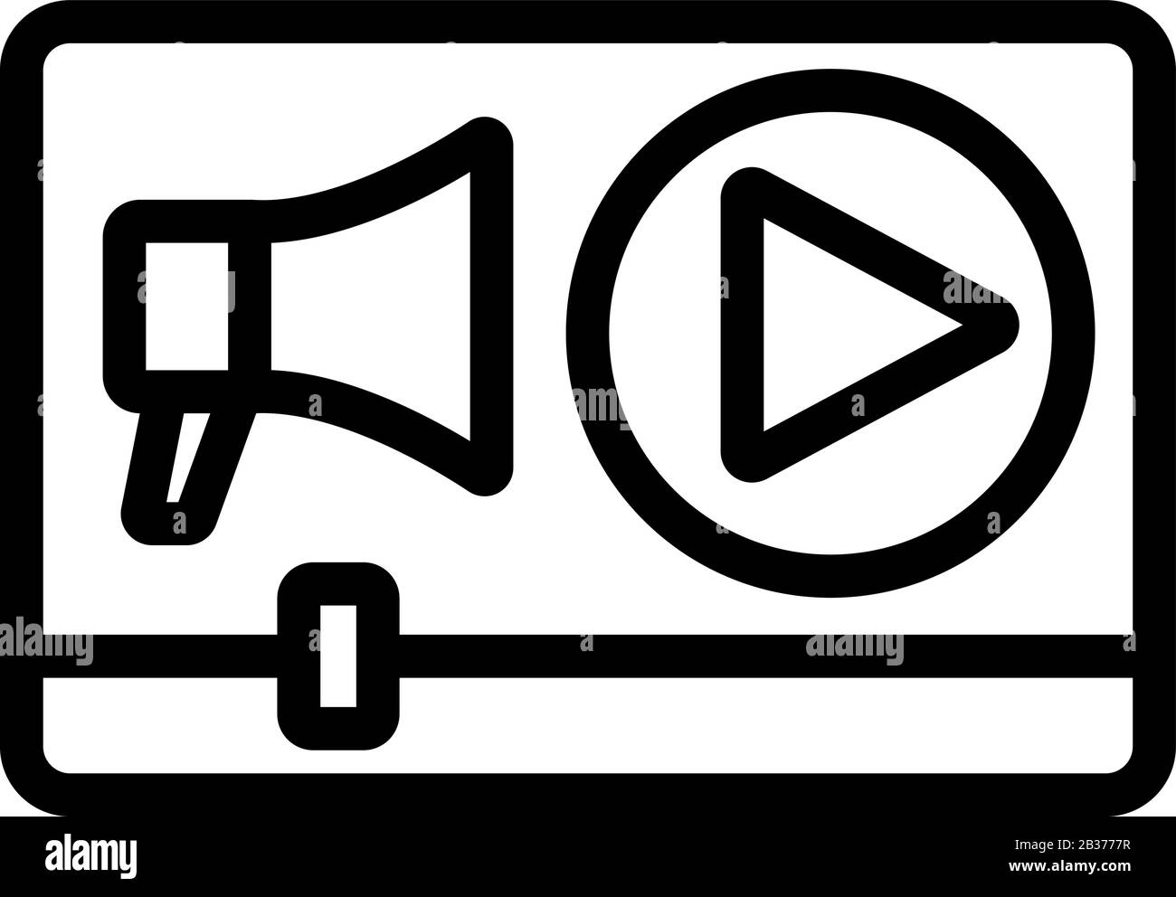 video, megaphone icon vector. Isolated contour symbol illustration Stock Vector