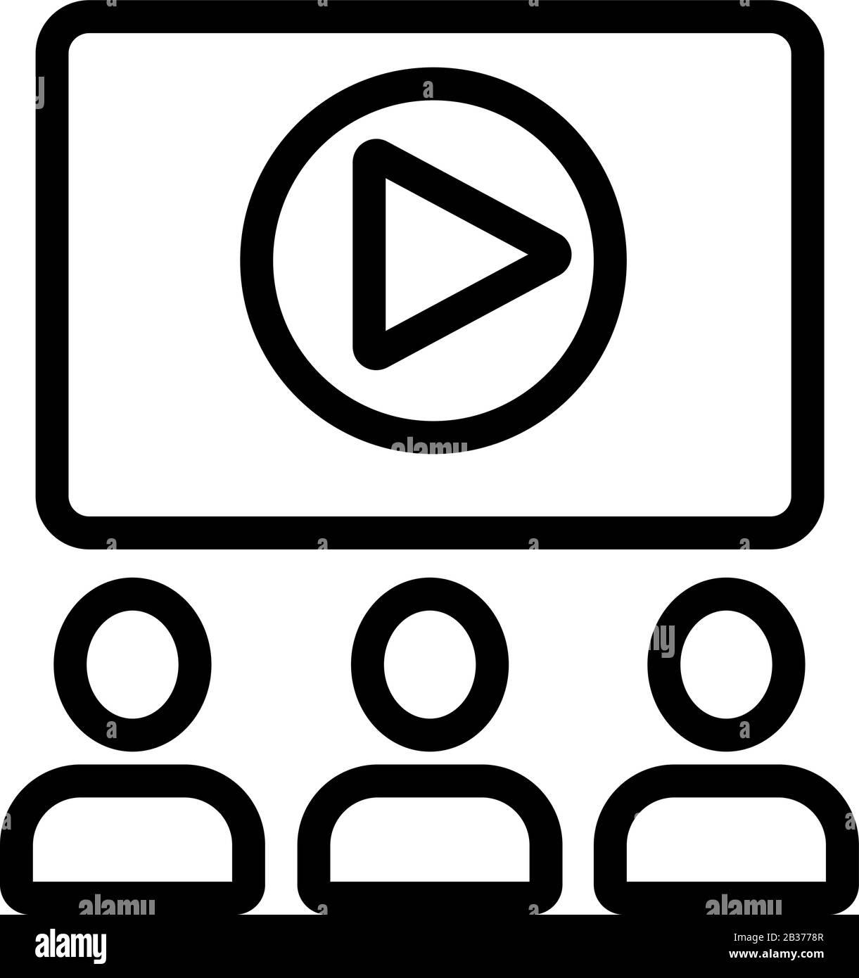 the audience video icon vector. Isolated contour symbol illustration Stock Vector