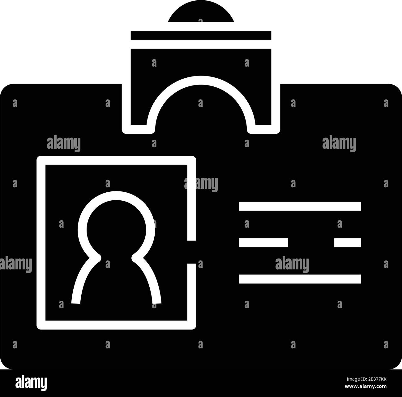 Name tag black icon, concept illustration, vector flat symbol, glyph sign Stock Vector Image