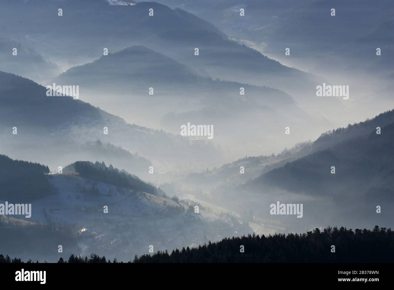 Blick von der Hornisgrinde auf den Nordschwarzwald, Baden-Württemberg Stock Photo