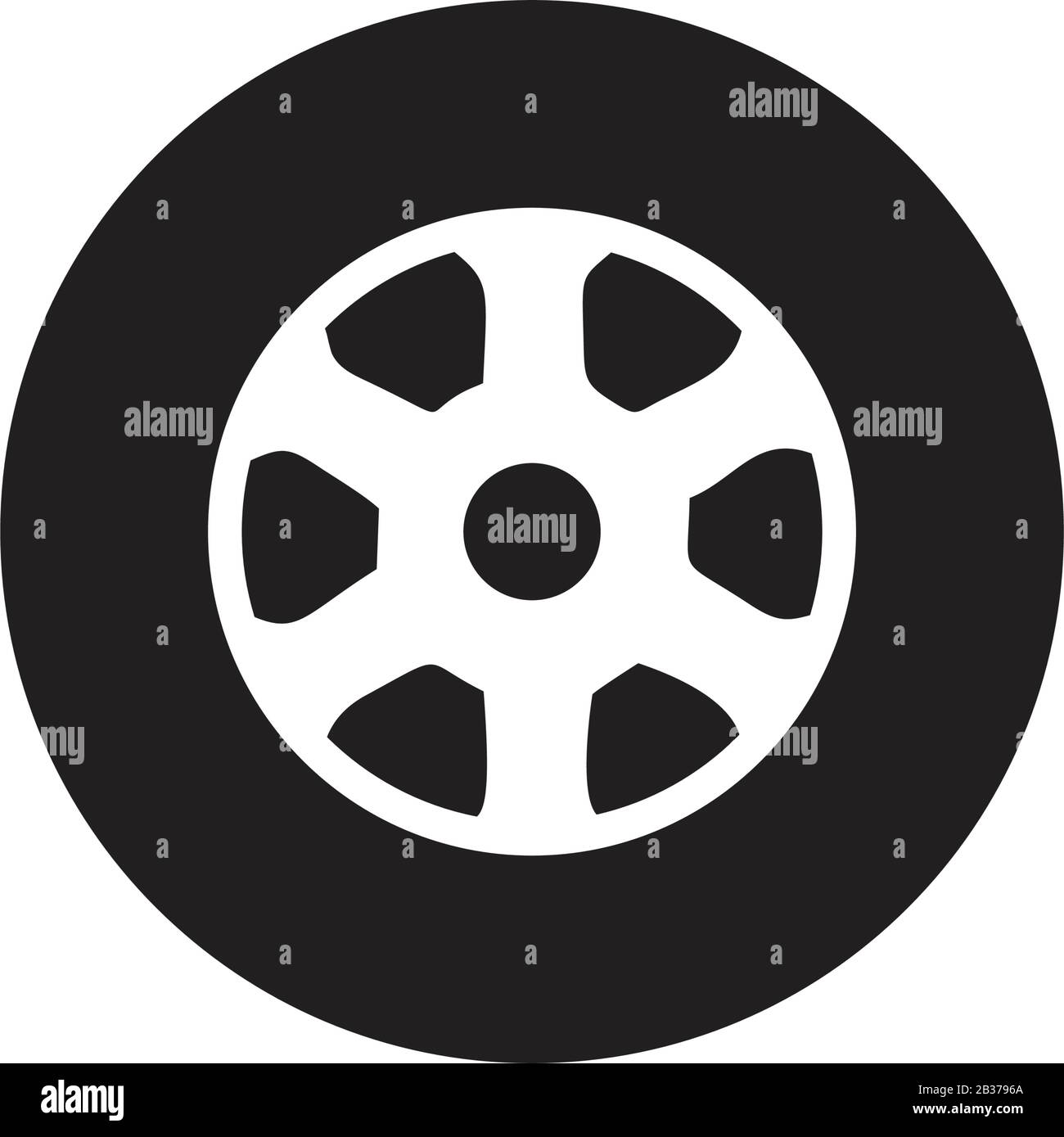 Tire Wheel icon template black color editable. Tire Wheel icon symbol ...