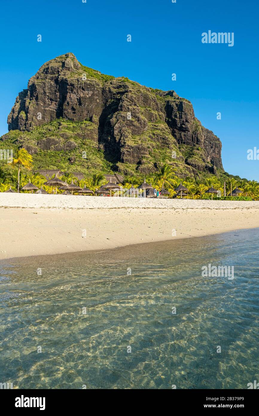 Mauritius, Riviere Noire district, Morne beach in front of Dinarobin