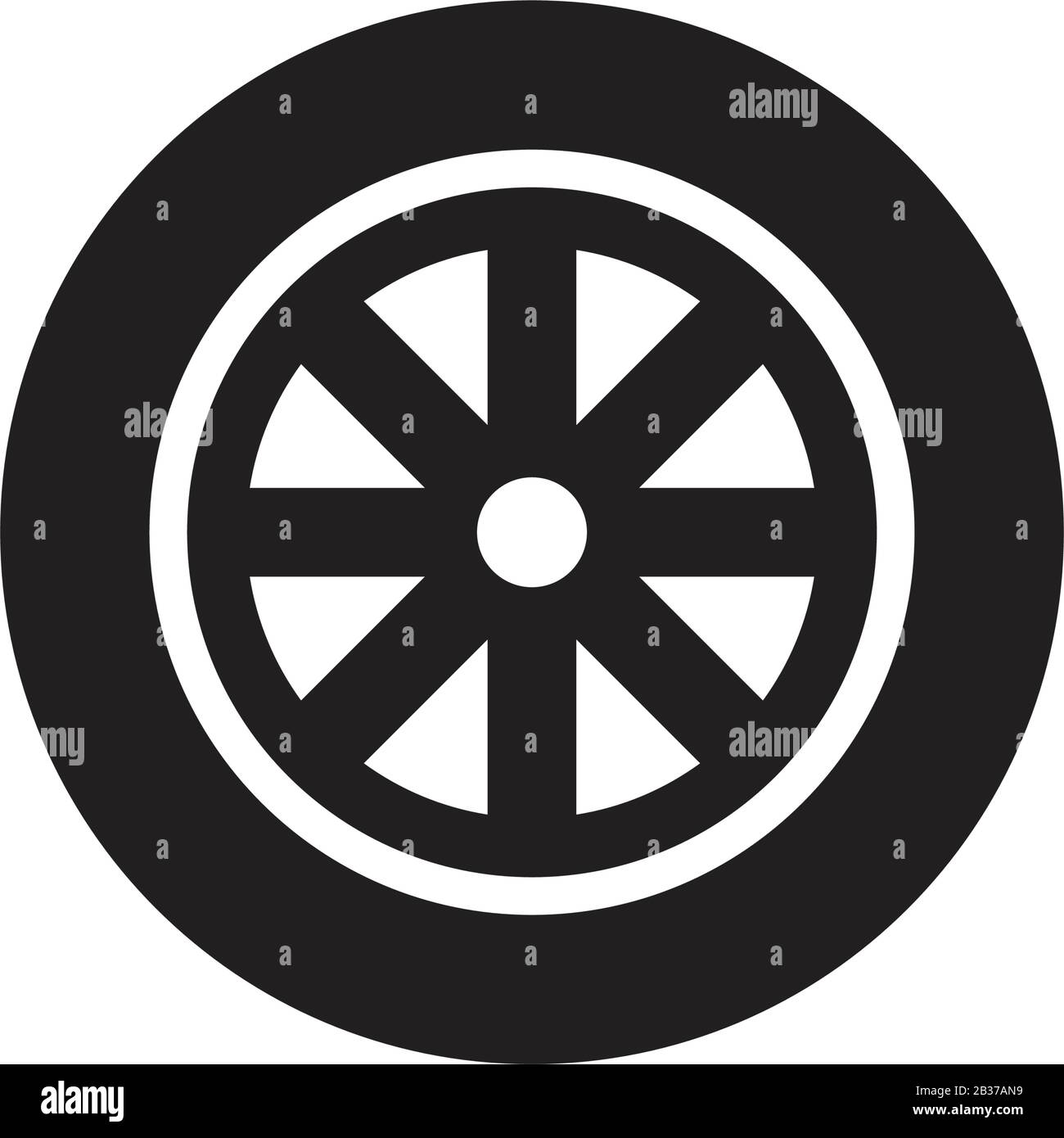 Tire Wheel icon template black color editable. Tire Wheel icon symbol