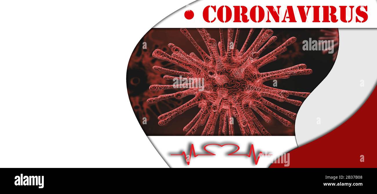 Coronavirus alert leaflet or banner with blank space for your text Stock Photo