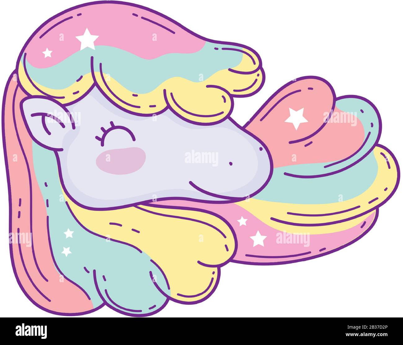 unicorn horse cartoon design, magic fantasy fairytale childhood animal ...