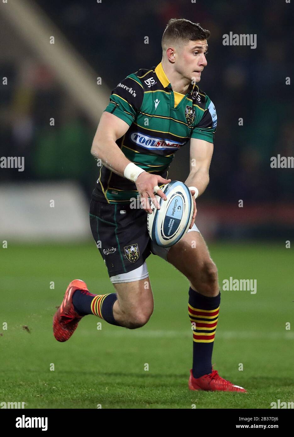 London Irish's James Grayson during the Gallagher Premiership match at Franklin's Gardens, Northampton. PA Photo. Picture date: Friday January 24, 2020. See PA story RUGBYU Northampton. Photo credit should read: David Davies/PA Wire. Stock Photo