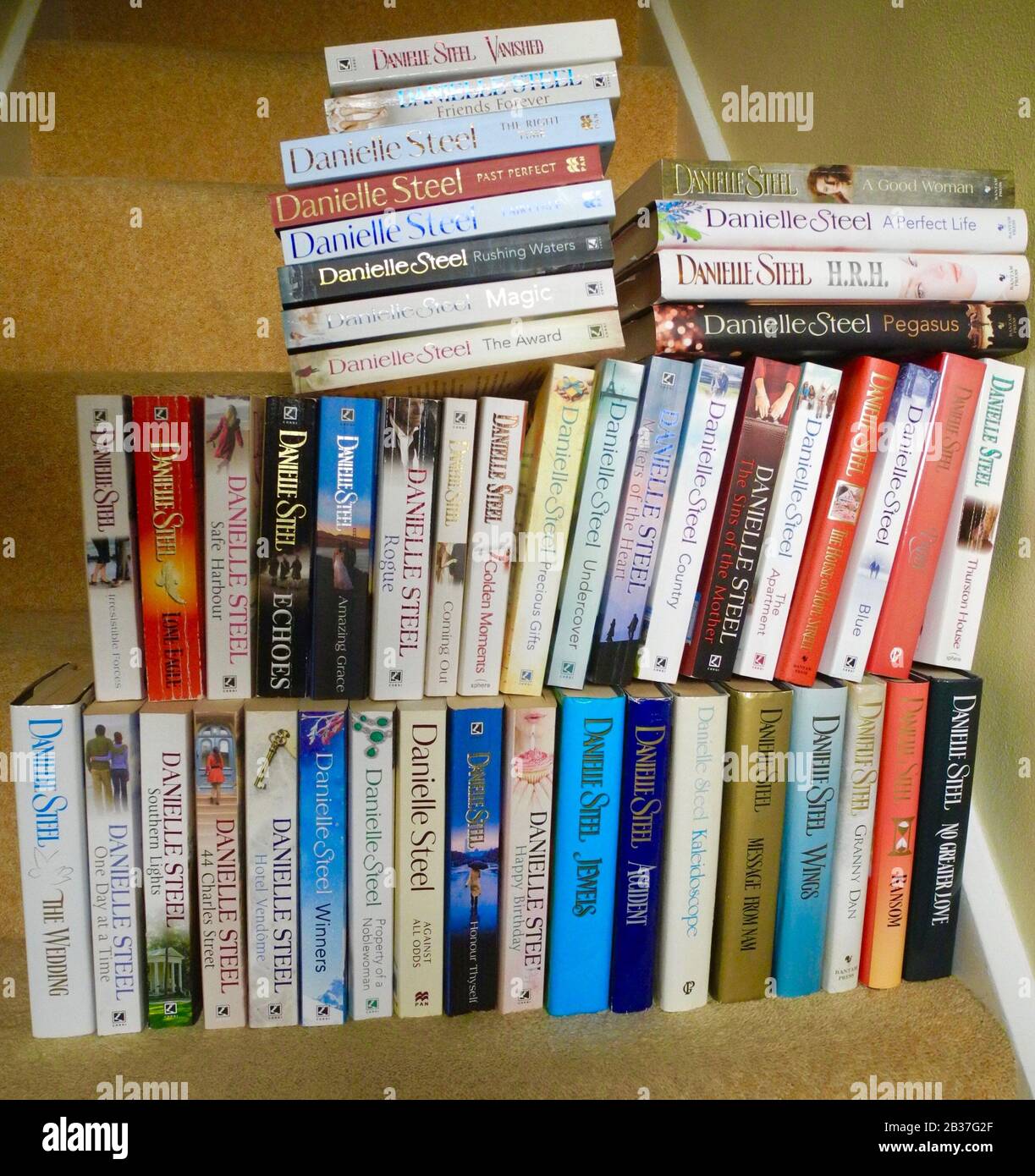 A selection of the books of Danielle Steel - prolific popular author Stock Photo