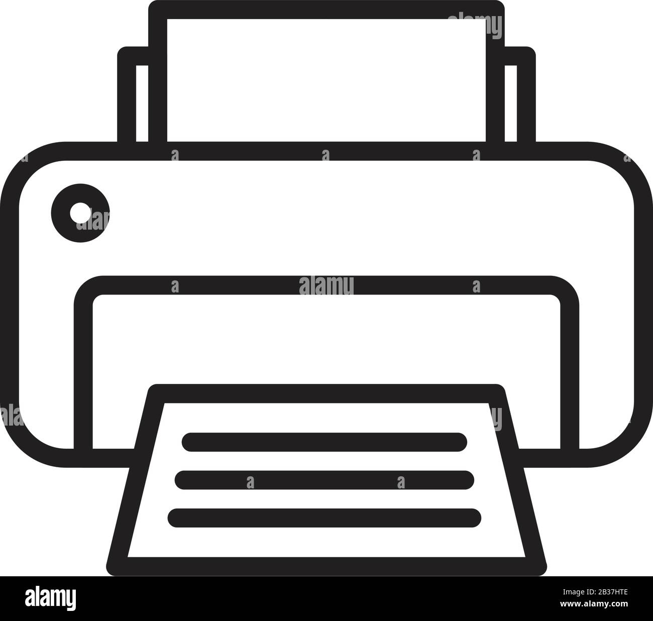 Printer icon template black color editable. Printer icon symbol Flat