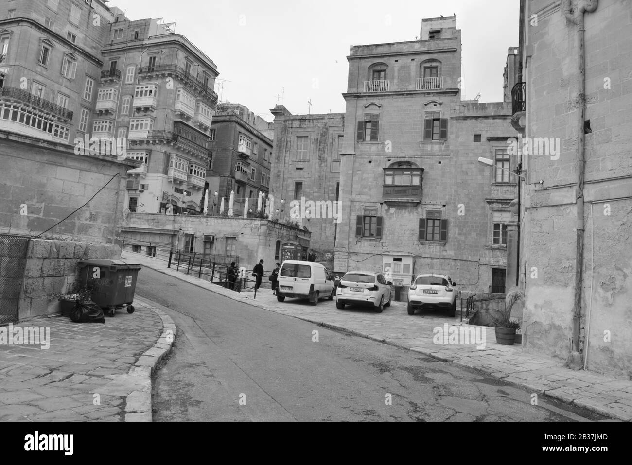 The streets of Valletta in Malta. Stock Photo