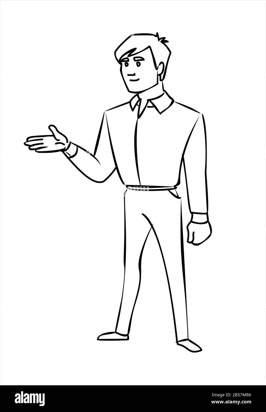 Cartoon man outline hi-res stock photography and images - Alamy